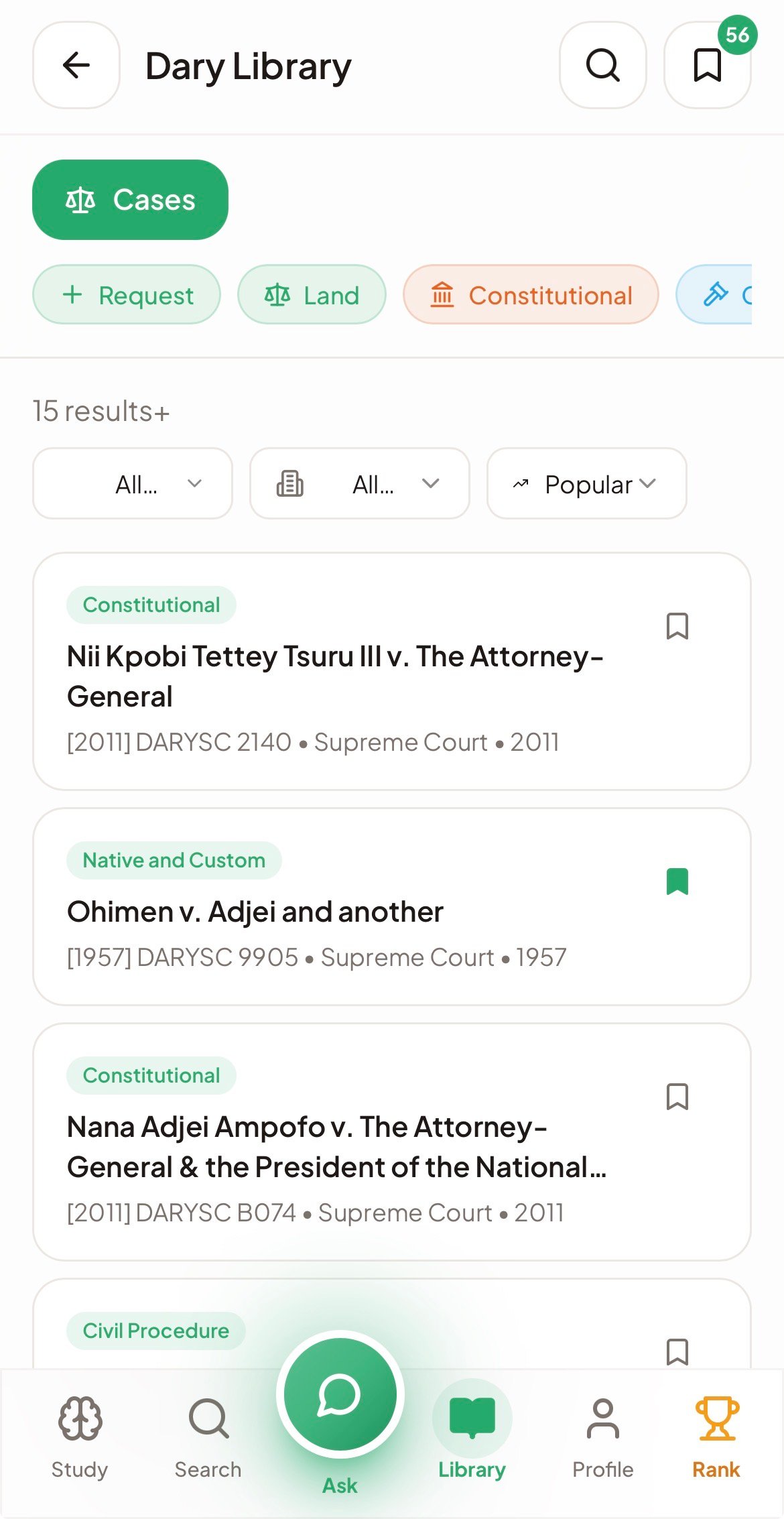 Dary Legal product screenshot